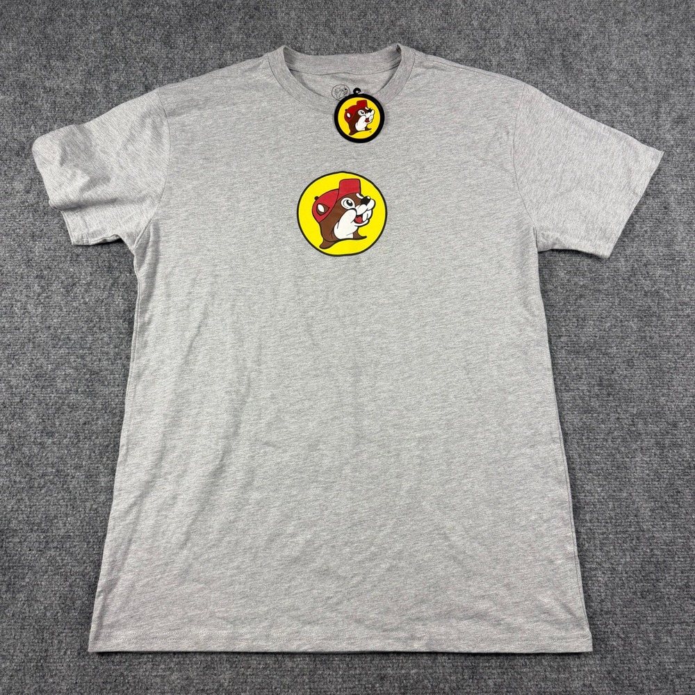 Buc-ee's T-Shirt Mens Large Gray Peace Love Buc-ee's Graphic Tee Texas Souvenir